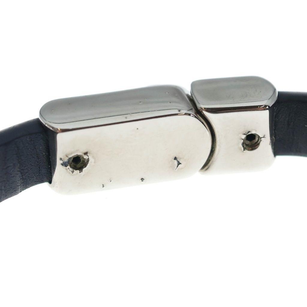 Louis Vuitton Bracelet Flower Edge Leather Black Silver — view 5