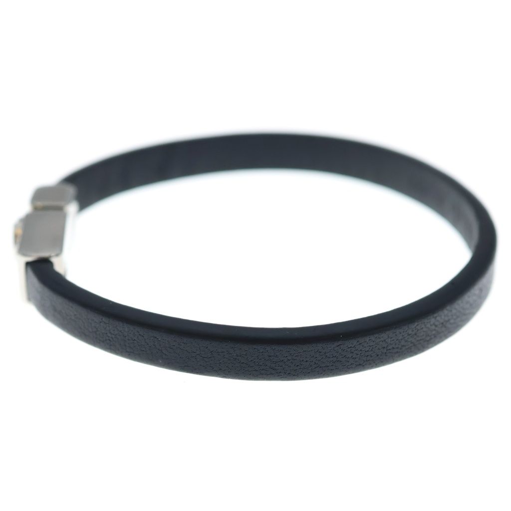 Louis Vuitton Bracelet Flower Edge Leather Black Silver — view 4