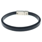 Louis Vuitton Bracelet Flower Edge Leather Black Silver — view 2