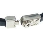 Louis Vuitton Bracelet Flower Edge Leather Black Silver — view 6