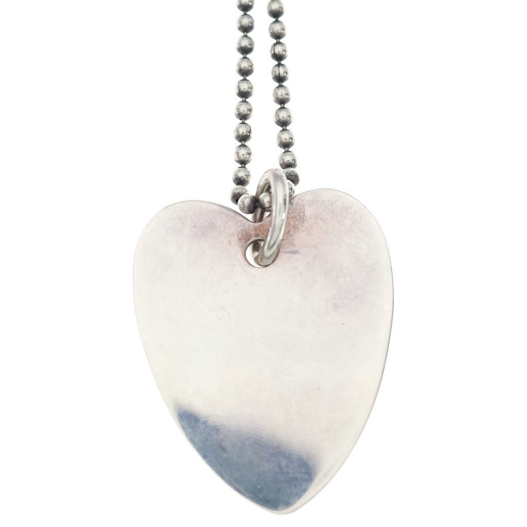 Gucci Heart Plate Necklace Ballchain Silver — view 3