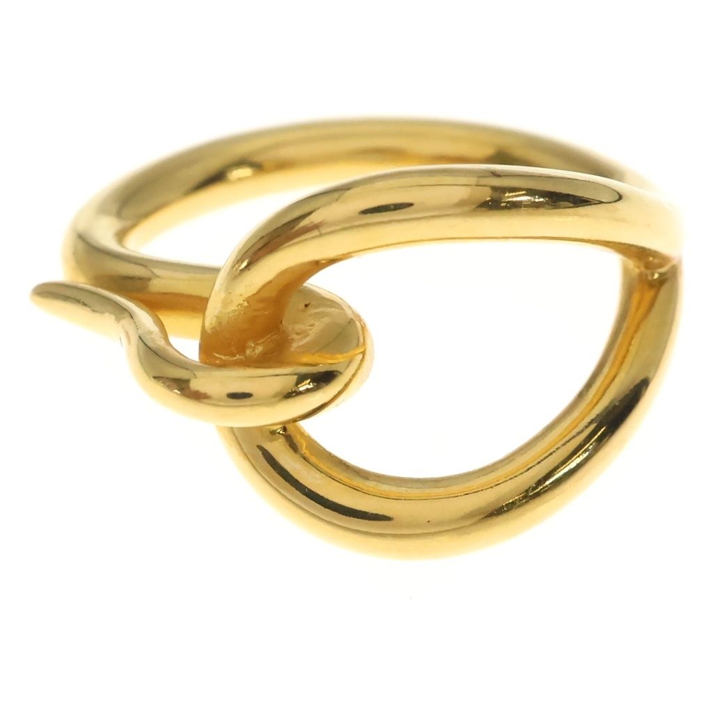 Hermes Jumbo Scarf Ring Plated Gold