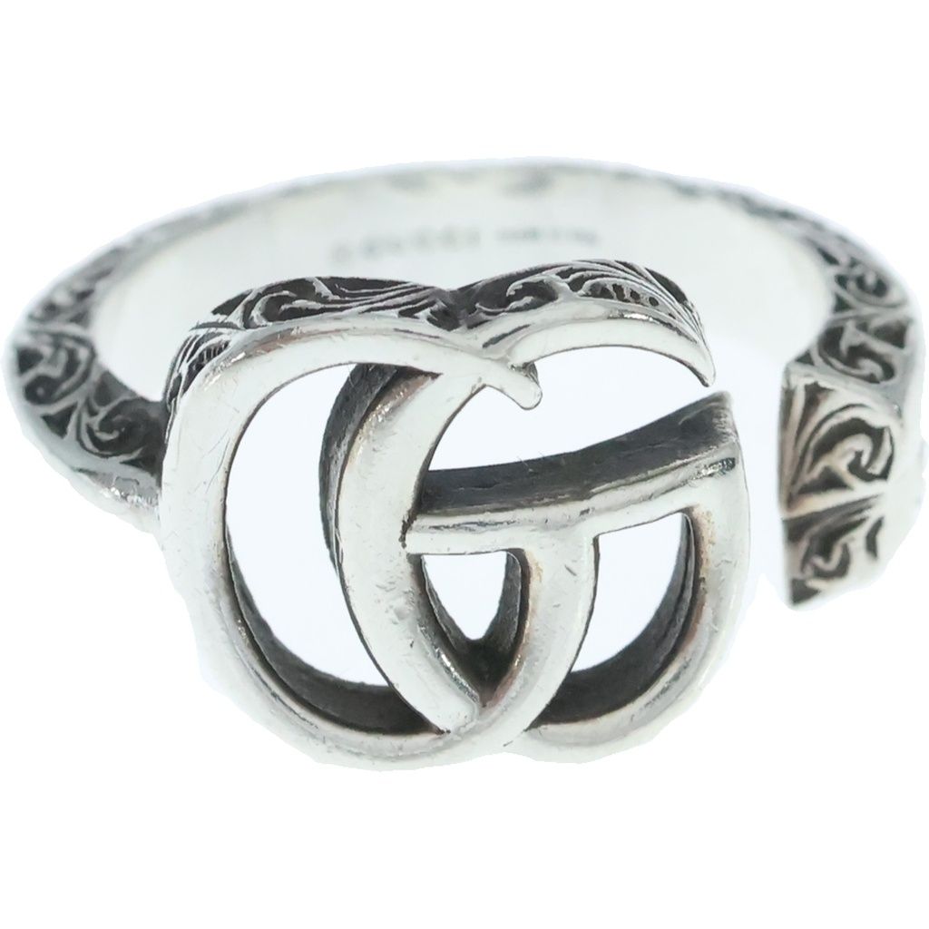 Gucci Arabesque Double G Signature Ring Silver