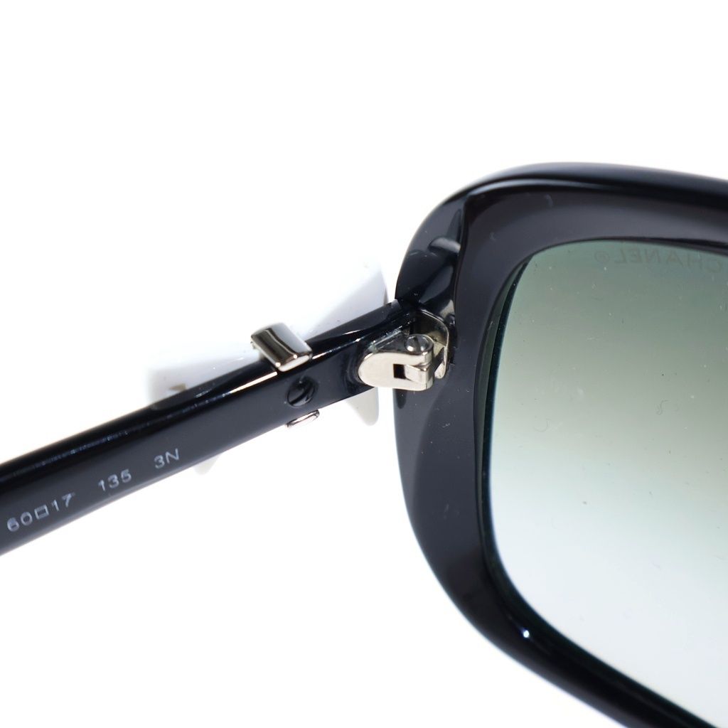 Chanel CC Logo Ribbon Motif Square Frame Sunglasses Eyewear 60 17 Black — view 4