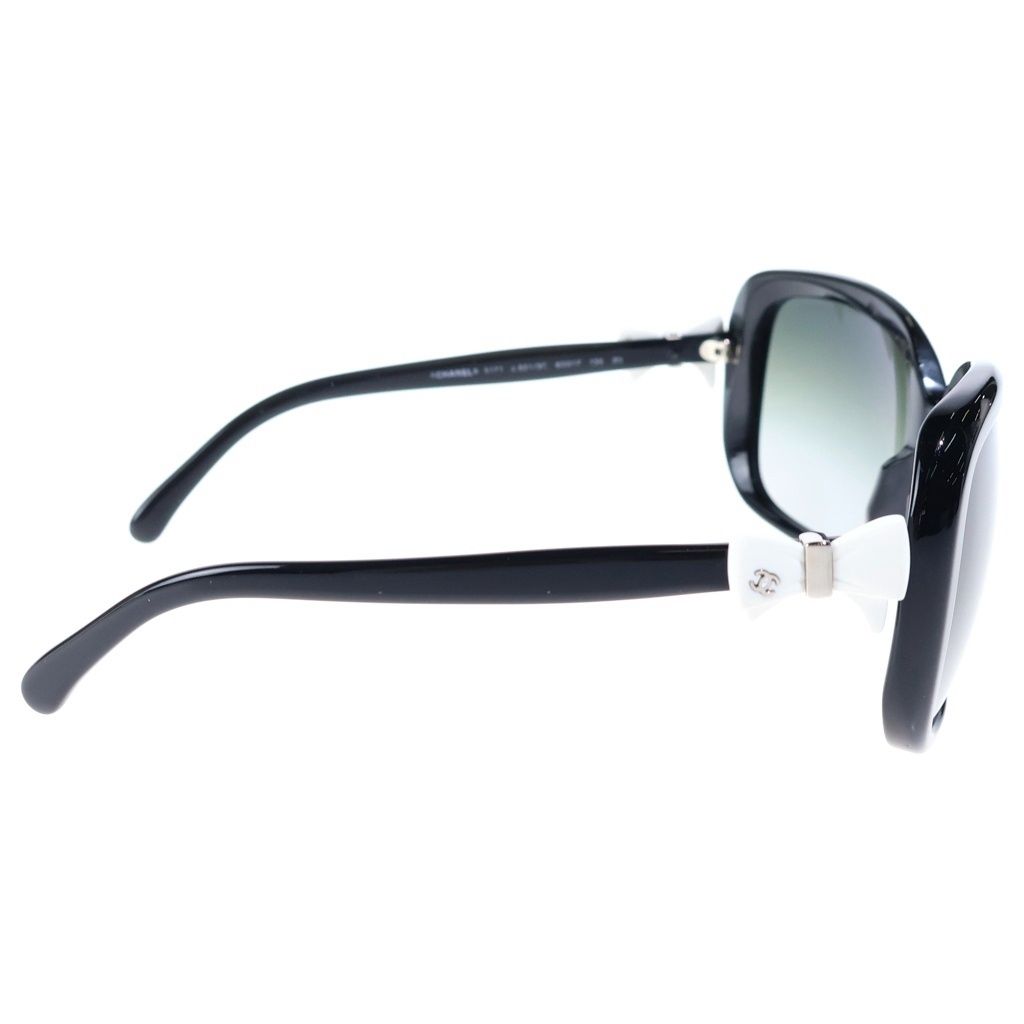 Chanel CC Logo Ribbon Motif Square Frame Sunglasses Eyewear 60 17 Black — view 3