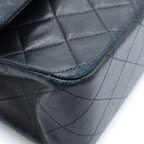 Chanel Quilted 25 Double Flap Chain Shoulder Bag Black Lambskin Gold — view 5