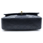 Chanel Quilted 23 Double Flap Chain Shoulder Bag Black Lambskin Gold — view 4