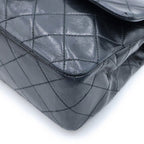 Chanel Quilted 23 Double Flap Chain Shoulder Bag Black Lambskin Gold — view 5
