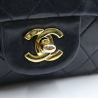 Chanel Quilted 23 Double Flap Chain Shoulder Bag Black Lambskin Gold — view 6