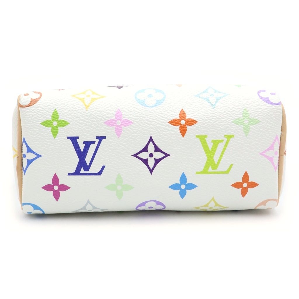 Louis Vuitton Multicolor Nano Speedy Shoulder Bag Leather Blanc White 2-Way — view 4