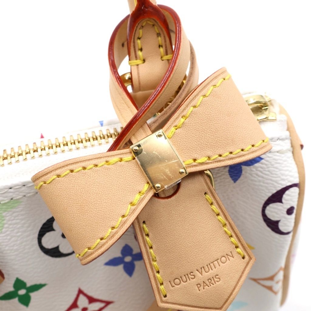 Louis Vuitton Multicolor Nano Speedy Shoulder Bag Leather Blanc White 2-Way — view 6