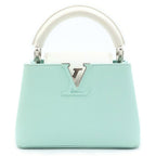 Louis Vuitton Capucines Mini 2-Way Shoulder Bag White Pastel Green Leather