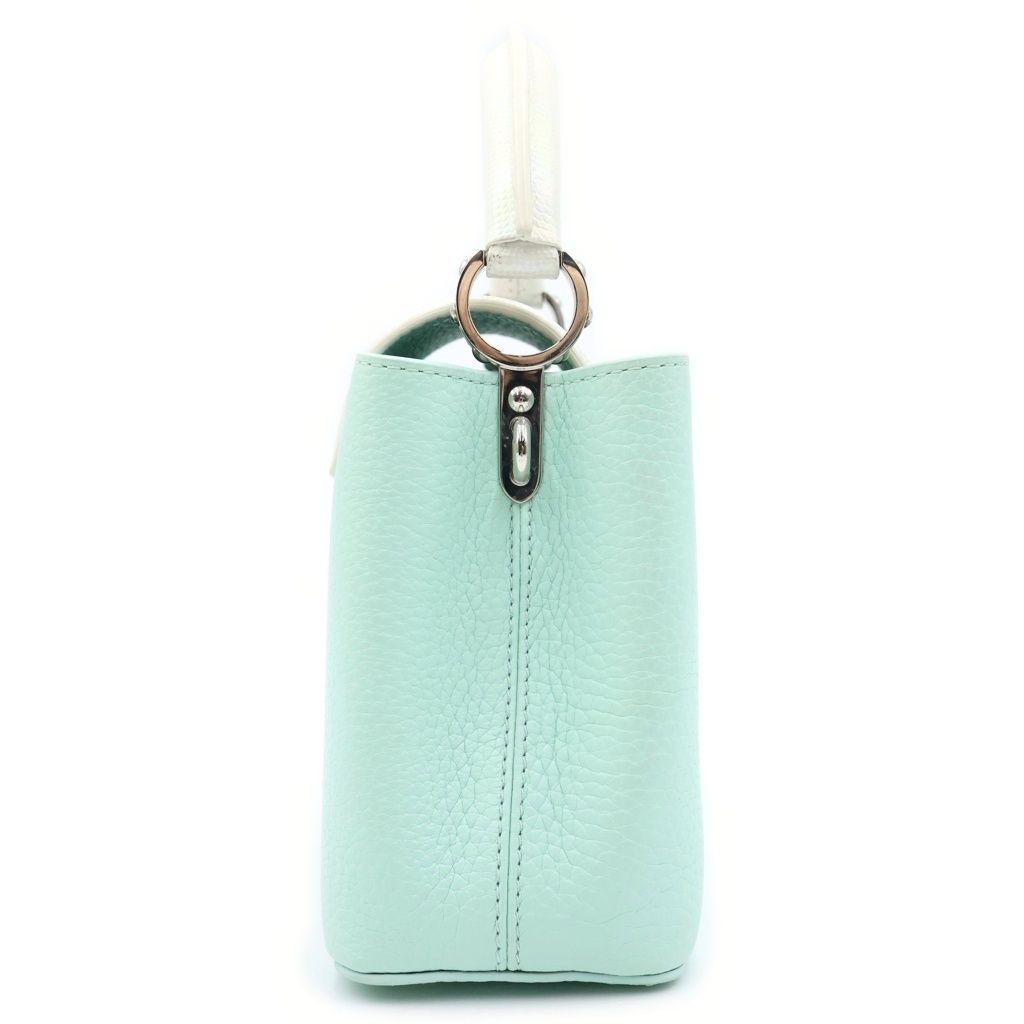 Louis Vuitton Capucines Mini 2-Way Shoulder Bag White Pastel Green Leather — view 3
