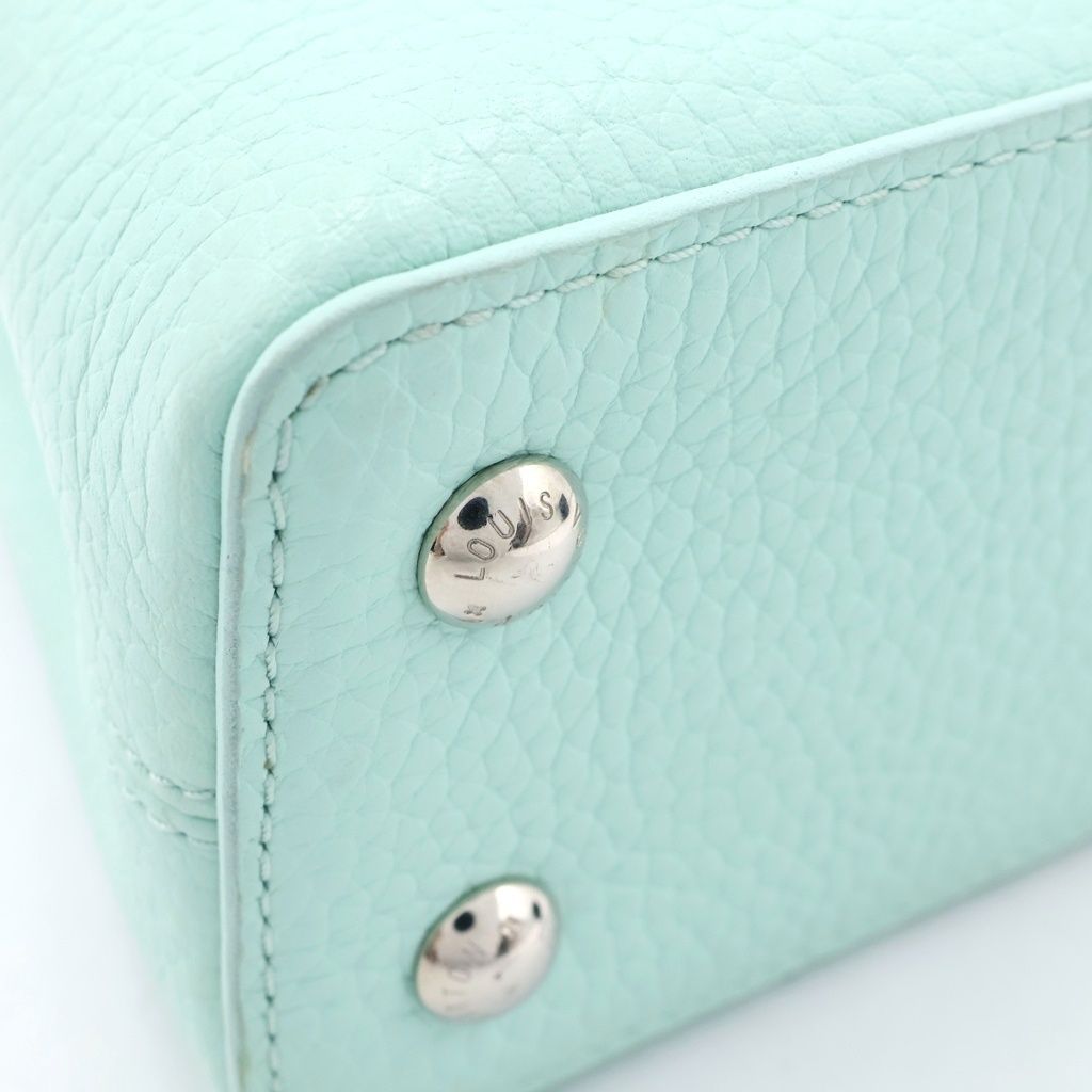Louis Vuitton Capucines Mini 2-Way Shoulder Bag White Pastel Green Leather — view 5
