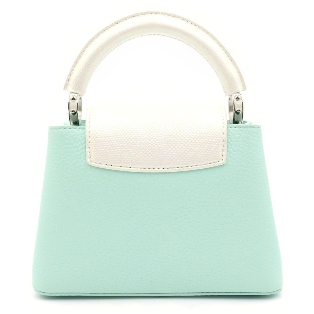 Louis Vuitton Capucines Mini 2-Way Shoulder Bag White Pastel Green Leather — view 2