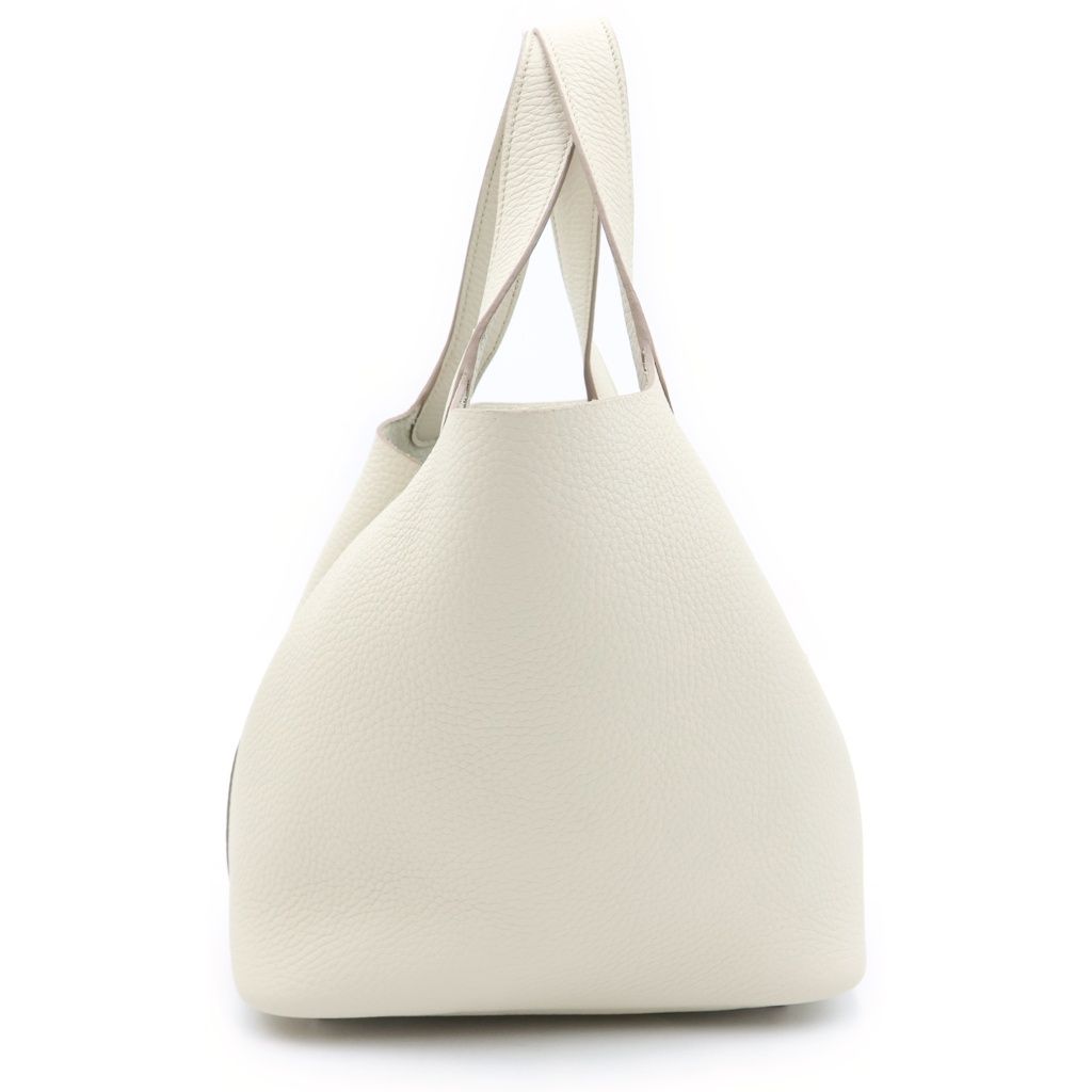 Hermes Picotin Lock MM Handbag Cles Taurillon Leather Silver — view 3