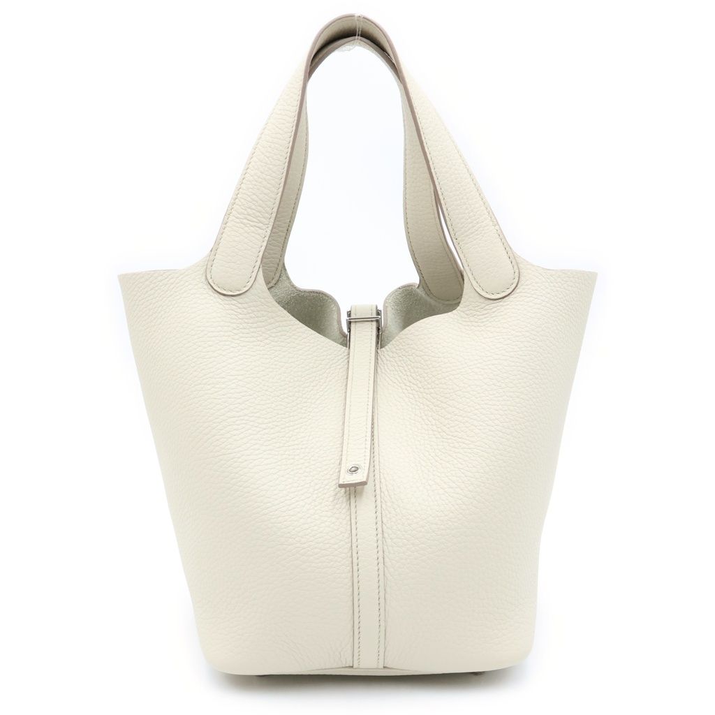 Hermes Picotin Lock MM Handbag Cles Taurillon Leather Silver