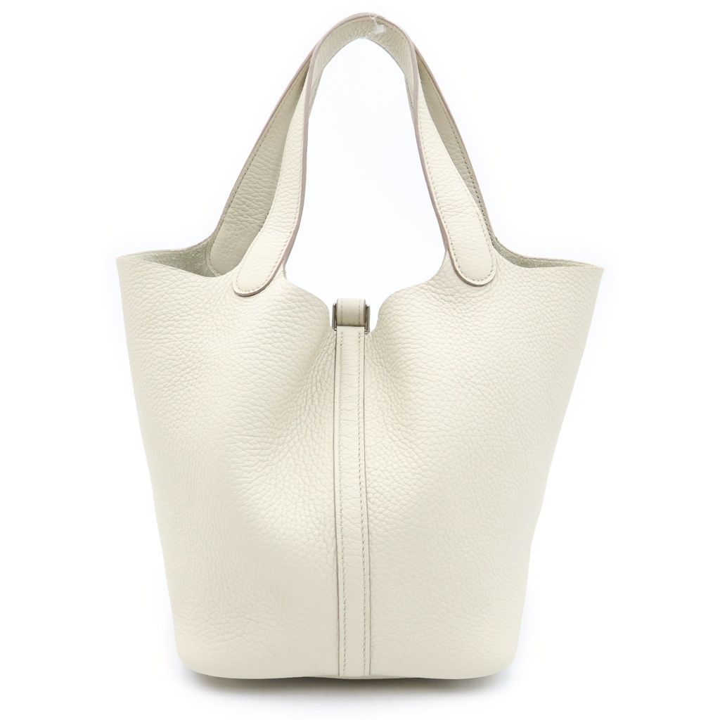 Hermes Picotin Lock MM Handbag Cles Taurillon Leather Silver — view 2