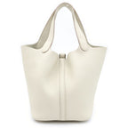 Hermes Picotin Lock MM Handbag Cles Taurillon Leather Silver — view 2
