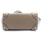 Celine Luggage Micro Suri Handbag Drummed Calfskin Leather Greige — view 4