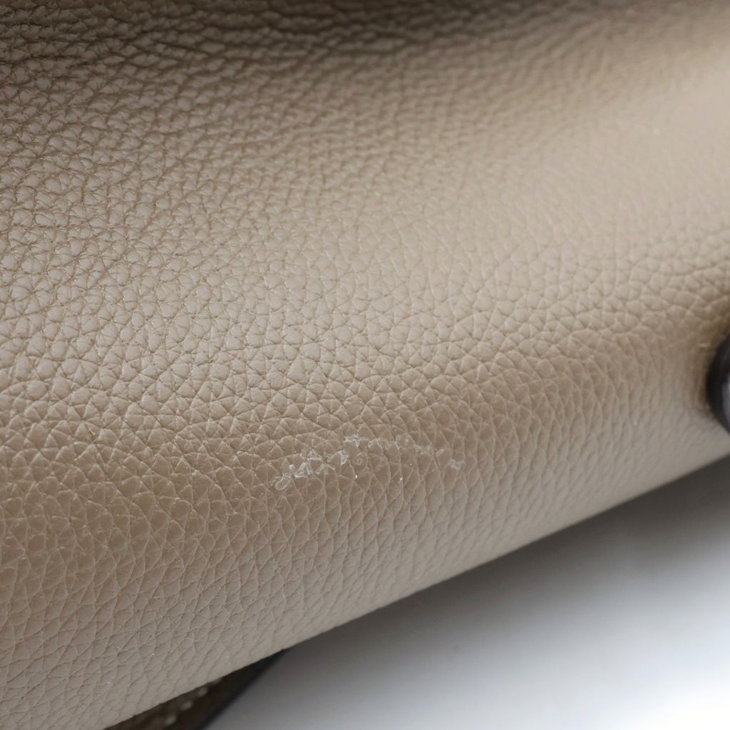 Celine Luggage Micro Suri Handbag Drummed Calfskin Leather Greige — view 7
