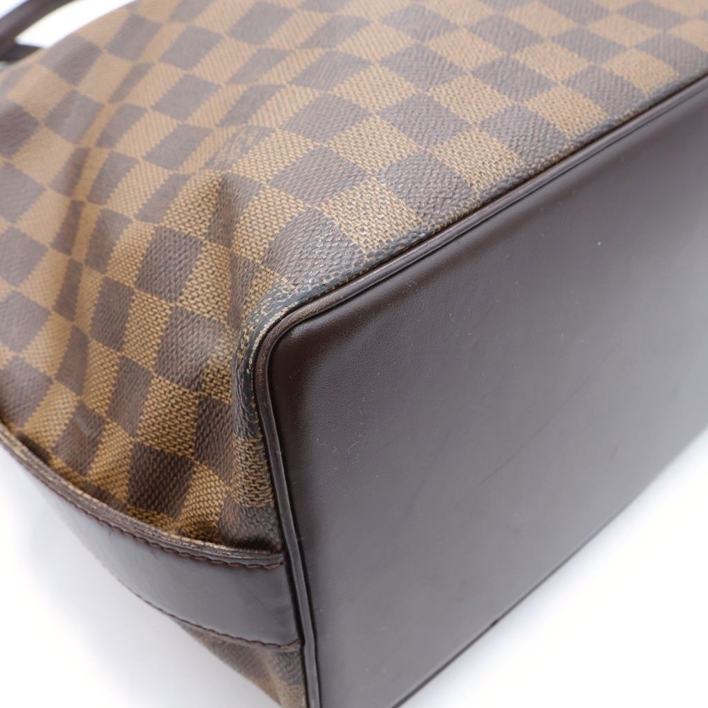 Louis Vuitton Damier Chelsea Boston Bag Brown Leather Gold — view 6