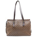 Louis Vuitton Damier Chelsea Boston Bag Brown Leather Gold