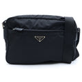 Prada Triangle Logo Tessuto Shoulder Bag Nylon Black