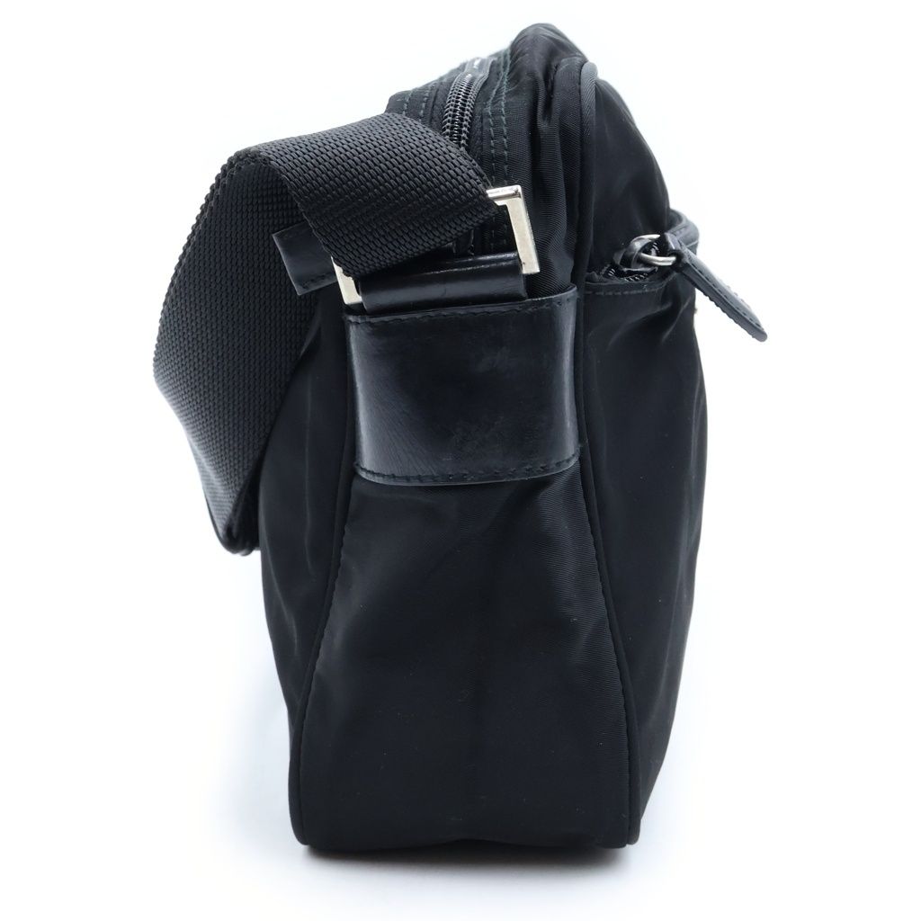 Prada Triangle Logo Tessuto Shoulder Bag Nylon Black — view 3