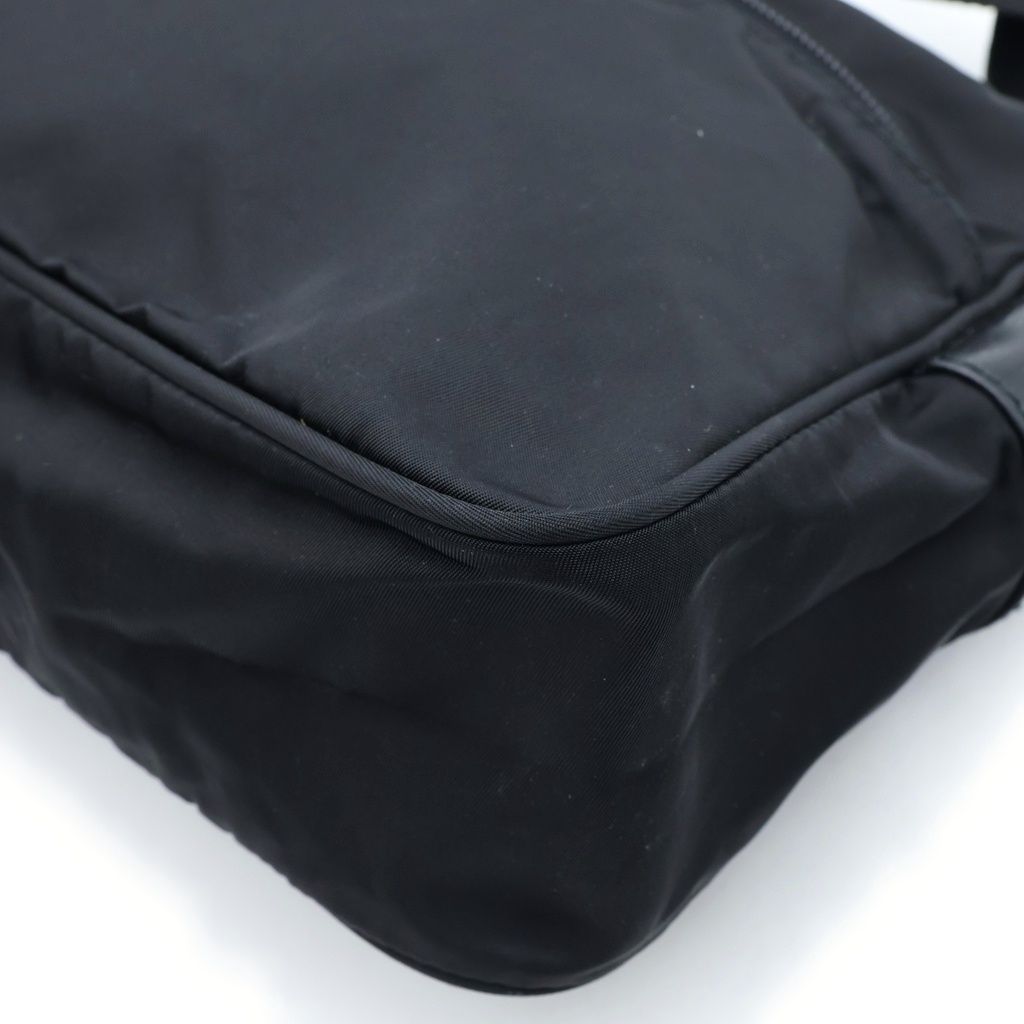 Prada Triangle Logo Tessuto Shoulder Bag Nylon Black — view 5