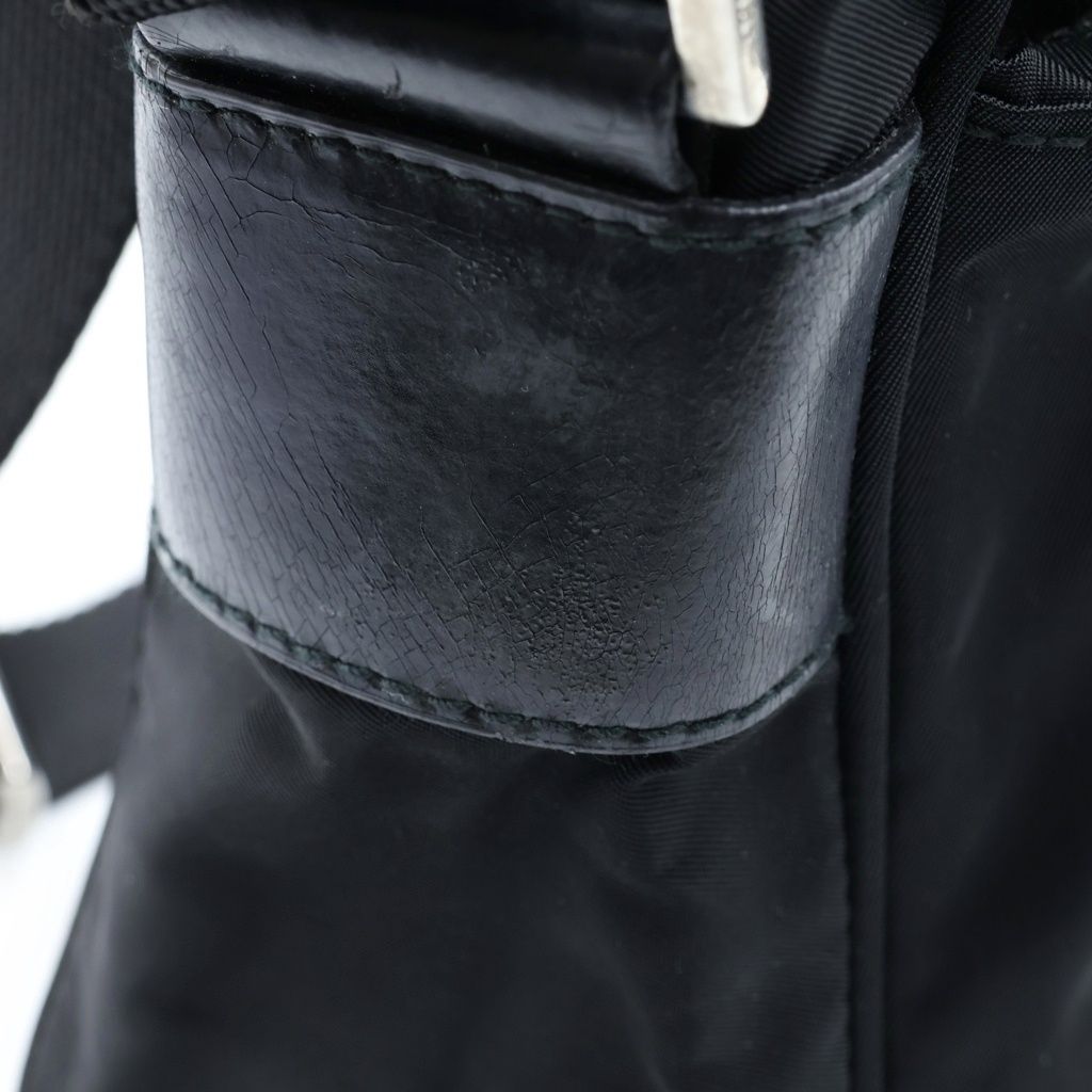Prada Triangle Logo Tessuto Shoulder Bag Nylon Black — view 7