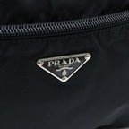 Prada Triangle Logo Tessuto Shoulder Bag Nylon Black — view 8