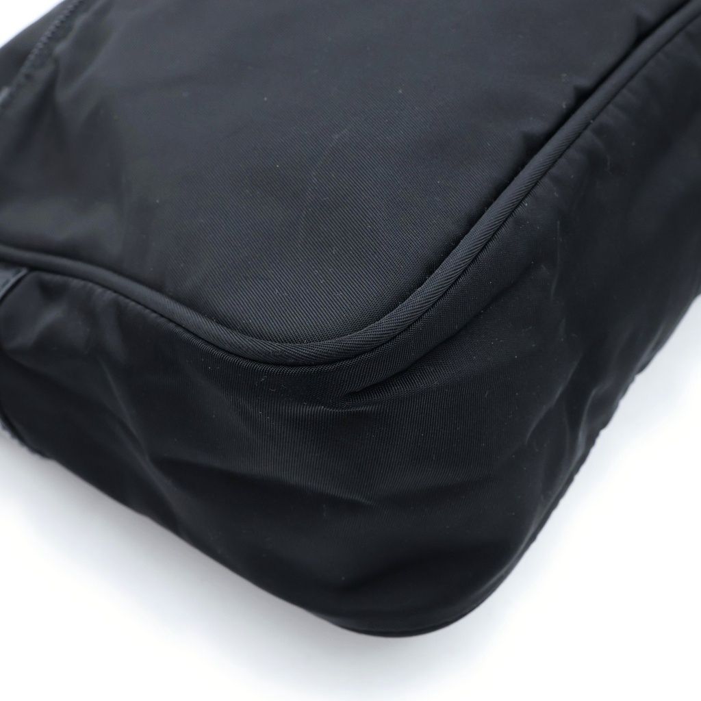 Prada Triangle Logo Tessuto Shoulder Bag Nylon Black — view 6