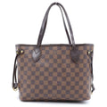 Louis Vuitton Damier Neverfull PM Tote Bag Brown Leather Gold