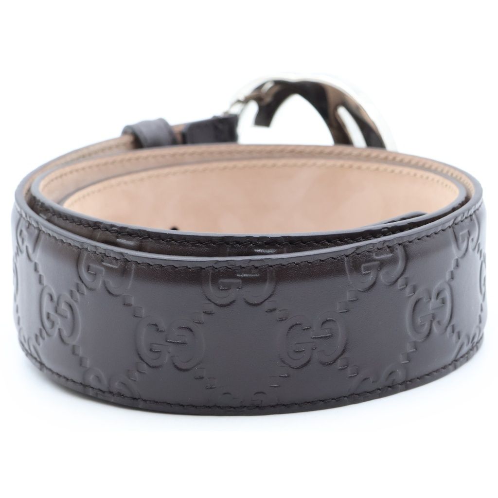 Gucci Guccissima Interlocking G Belt Brown Leather — view 2