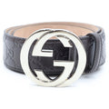 Gucci Guccissima Interlocking G Belt Brown Leather