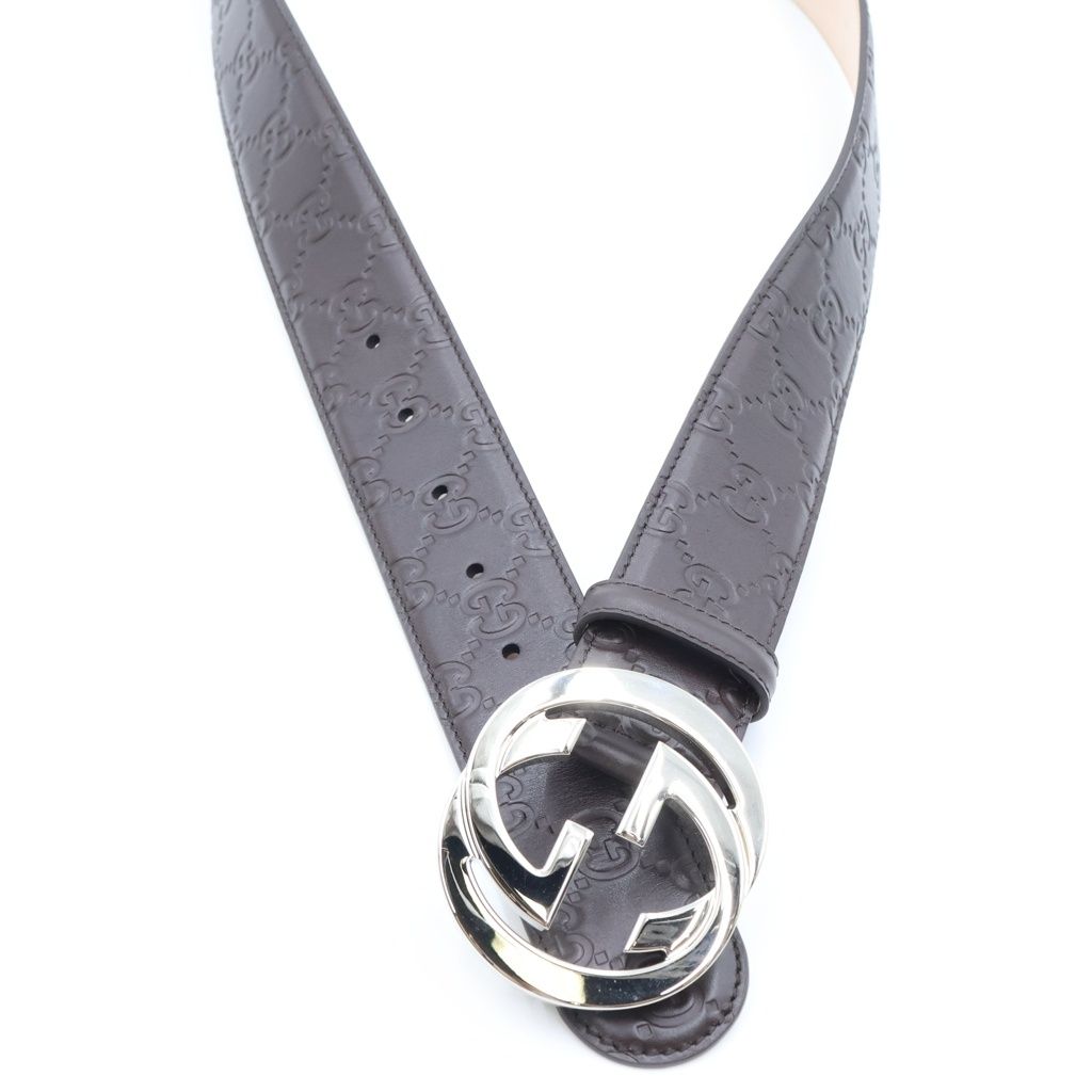 Gucci Guccissima Interlocking G Belt Brown Leather — view 4