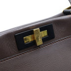 Fendi Peekaboo Regular Medium Shoulder Bag Selleria Leather 2-Way Brown — view 7