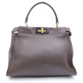 Fendi Peekaboo Regular Medium Shoulder Bag Selleria Leather 2-Way Brown