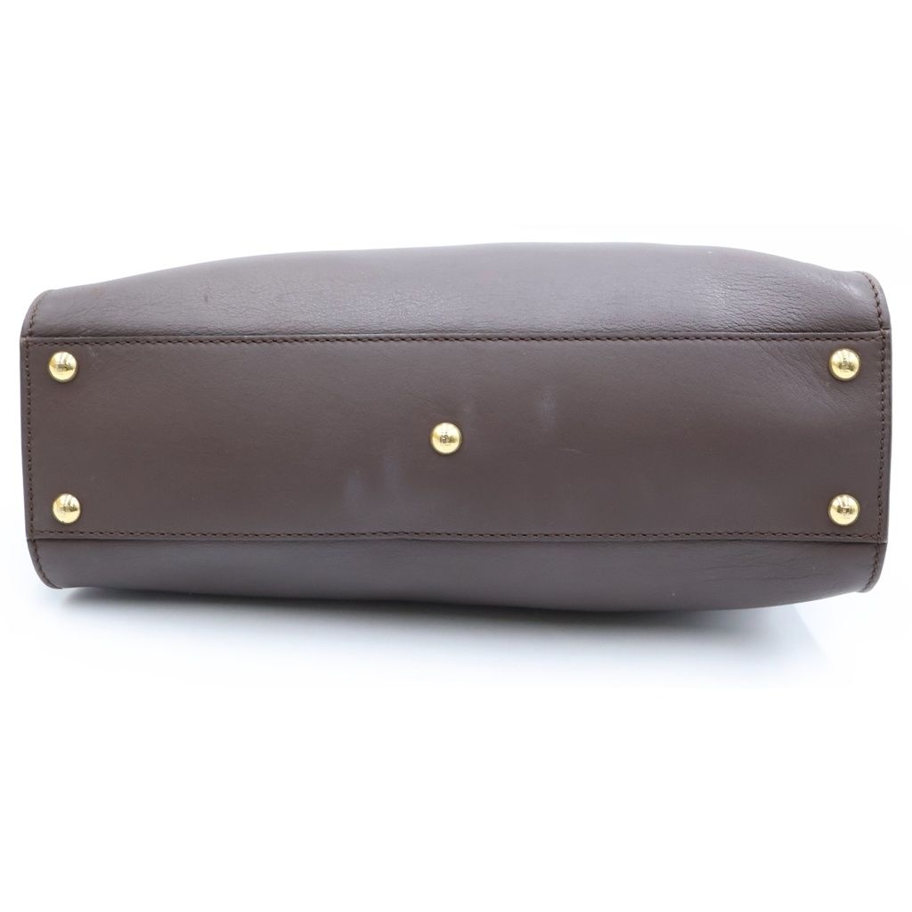 Fendi Peekaboo Regular Medium Shoulder Bag Selleria Leather 2-Way Brown — view 4
