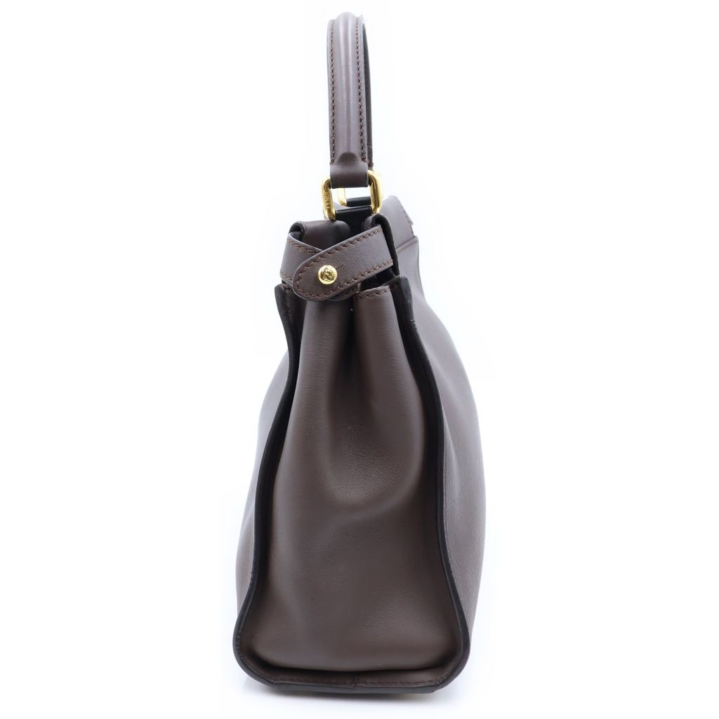 Fendi Peekaboo Regular Medium Shoulder Bag Selleria Leather 2-Way Brown — view 3
