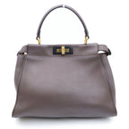 Fendi Peekaboo Regular Medium Shoulder Bag Selleria Leather 2-Way Brown — view 2