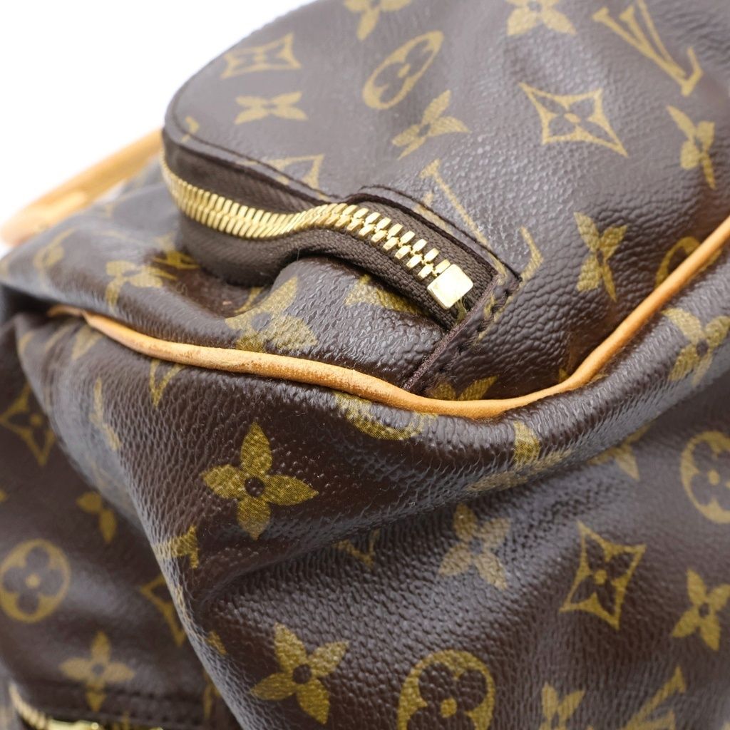 Louis Vuitton Monogram Evasion Handbag Brown Leather Gold — view 6