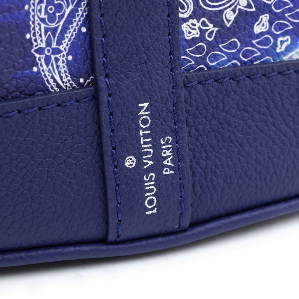 Louis Vuitton Monogram Bandana Randonne PM Shoulder Bag Leather Blue — view 6