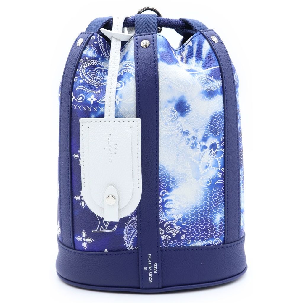 Louis Vuitton Monogram Bandana Randonne PM Shoulder Bag Leather Blue