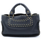Celine Studded Design Boogie Bag Handbag Black Leather Gold — view 2
