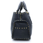 Celine Studded Design Boogie Bag Handbag Black Leather Gold — view 3