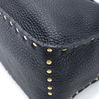Celine Studded Design Boogie Bag Handbag Black Leather Gold — view 5