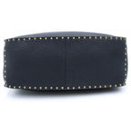 Celine Studded Design Boogie Bag Handbag Black Leather Gold — view 4