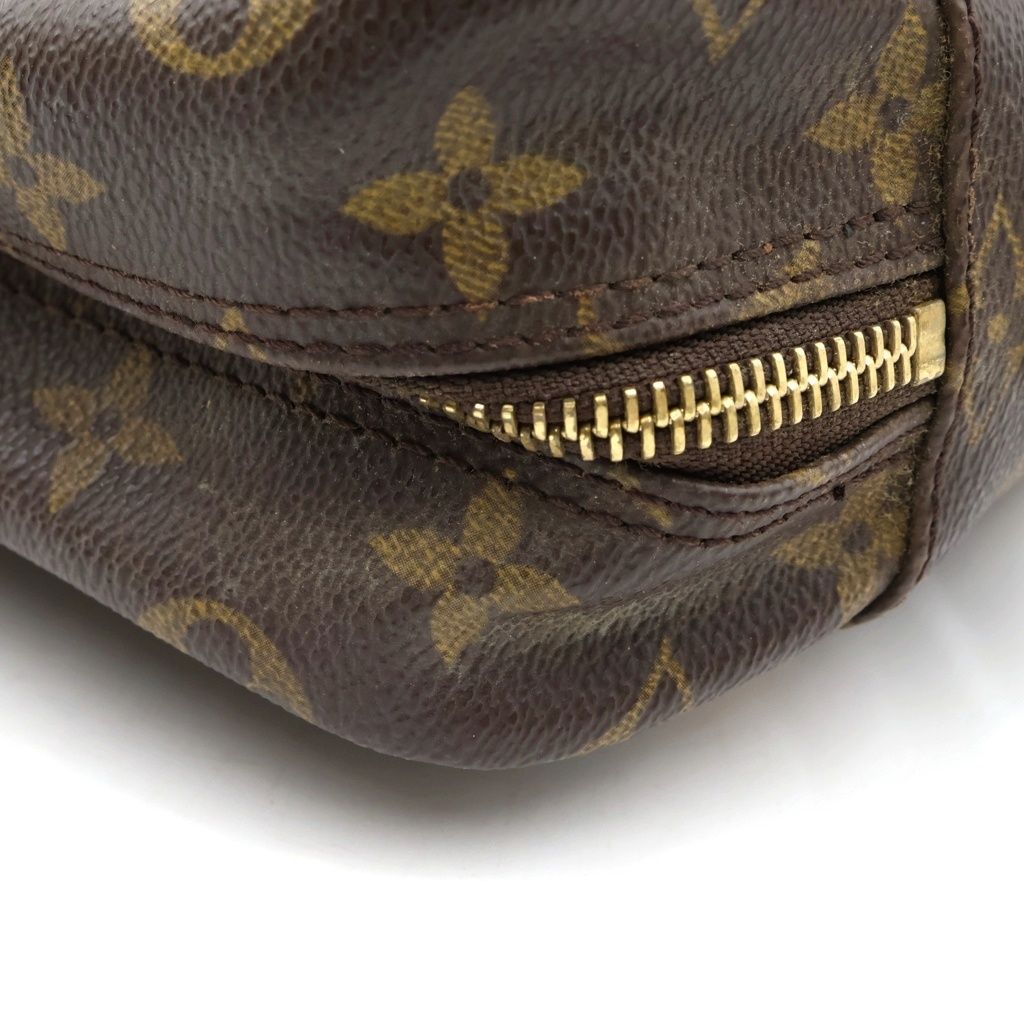 Louis Vuitton Monogram Shoulder Bag Brown Leather Gold — view 8